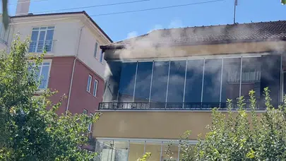 Bolu'da korkutan balkon yangını