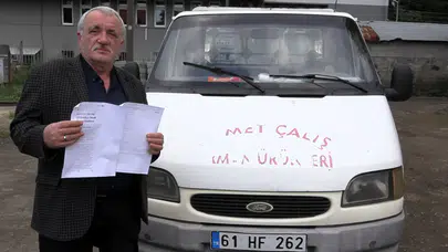 Trabzon'da Emekli Polisin Kamyonetine İlginç Ceza Şoku