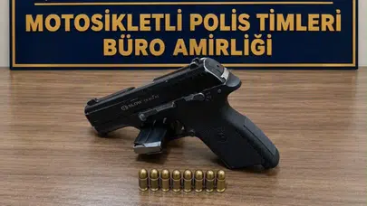 Hatay'da motosiklette ruhsatsız tabanca yakalandı : 1 şüpheli tutuklandı