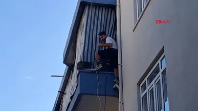 Antalya Serik'te İki Katlı Binada Yangın Paniği