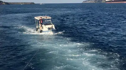 Sarıyer açıklarında sürüklenen tekne kurtarıldı