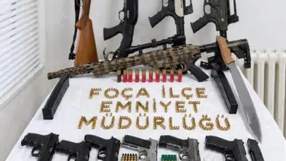 Foça'da düğünde silahlı maganda operasyonu : 14 şüpheli yakalandı