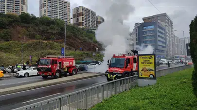 İstanbul Eyüpsultan'da Elektrikli Otomobil Yangını