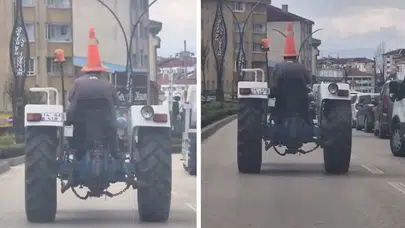 Bolu'da trafikte şoke eden görüntü