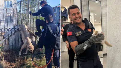 İtfaiye Ekiplerinden Sevimli Dostlara Hayat Kurtaran Müdahale