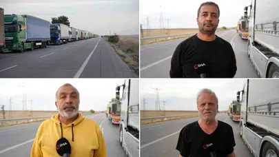 Hamzabeyli Sınır Kapısı'nda 37 Kilometrelik Tır Kuyruğu: Şoförler İsyan Etti
