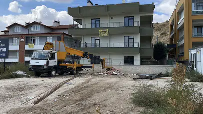 Konya Meram'da bina çalışması sırasında talihsiz kaza