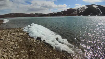 Sibirya soğukları Van'da hayatı nasıl etkiledi? Dalgalar bile buz tuttu