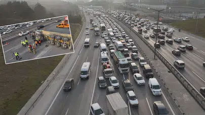 İstanbul TEM Otoyolu'nda Kilometrelerce Kuyruk Oluştu