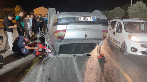 Muğla Menteşe'de otomobil ters döndü : Sürücü yaralandı
