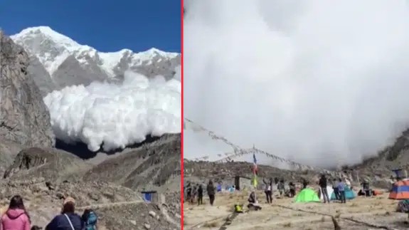 Nepal’de korku dolu anlar! Dev çığ anbean kamerada