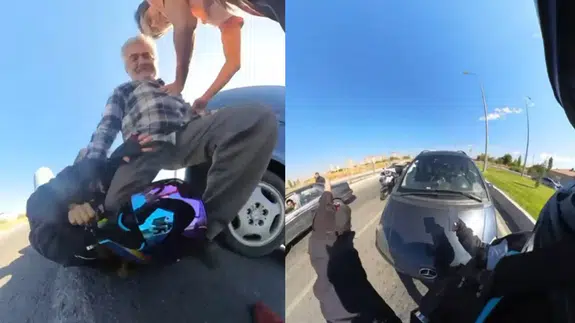 Kayseri'de bir şahıs, kız arkadaşını darbeden sürücüyü yakalayıp dövdü!