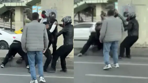 Maltepe E-5'te dehşet: Motorcular arasında yumruklu kavga!