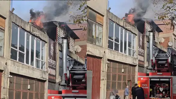 İnegöl'de mobilya imalathanesinde korkutan yangın