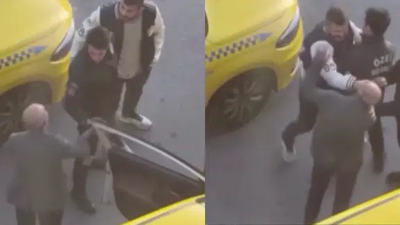 Başakşehir’de taksici kavgası kamerada