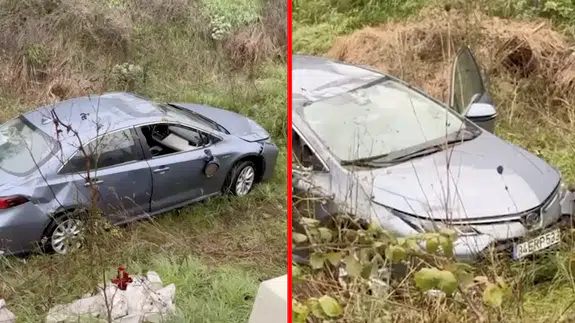 Beşiktaş'ta otomobil dereye uçtu!