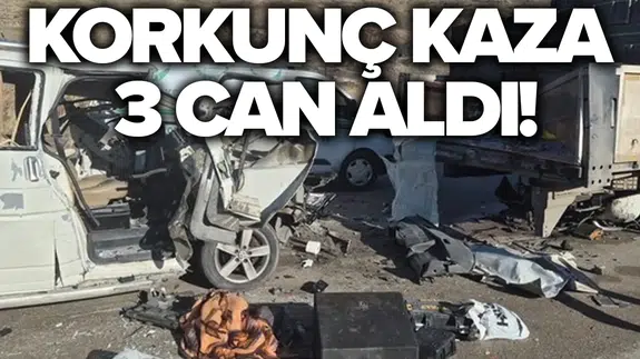 Minibüs, tıra çarptı