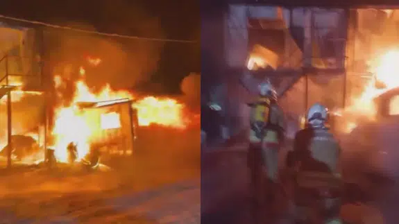 Hatay'da işçilerin kaldığı konteyner yatakhanede yangın çıktı