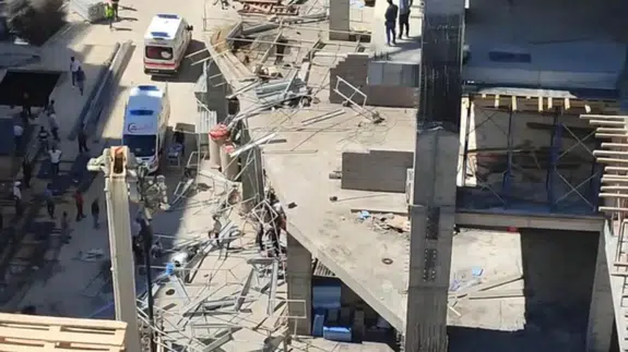 İnşaat alanında korkutan kaza