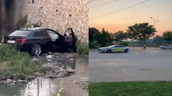 Bursa’da kontrolden çıkan otomobil kanala uçtu: 1 ölü