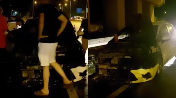 Sakarya'da seyir halindeki otomobil cayır cayır yandı!