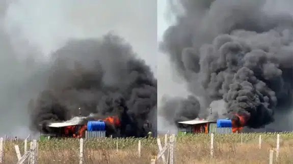Silivri’de konteynerde çıkan yangın tarlaya sıçradı
