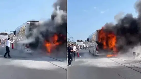 Sultangazi’de otobüs yangını!