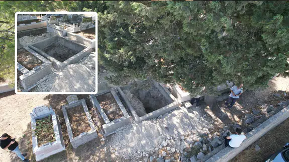 Arnavutköy'de defineciler mezarlıkları kazdı, görüntüler şoke etti!