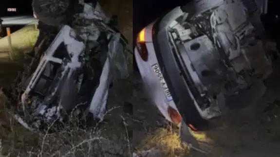 Virajı alamayan otomobil devrildi, yaralılar var!