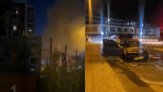 Bursa'da panik dolu anlar: Park halindeki otomobil alev alev yandı!