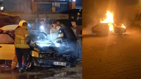 Bursa'da seyir halindeki otomobil yanarak kül oldu!