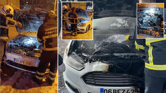 Mardin'de seyir halindeki otomobil alev alev yandı!