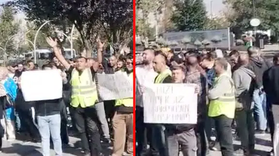 İşten çıkarılan peyzaj işçilerinden belediye önünde basın açıklaması!