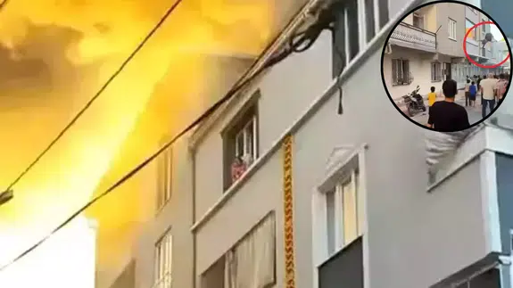 Bursa’da ev yangını: Çaresiz anne, çocuğunu balkondan attı