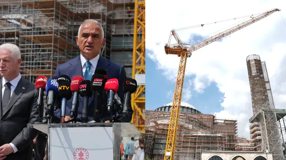 Bakan Ersoy'dan Ayasofya Camii'ndeki restorasyon sürecine dair açıklamalar!