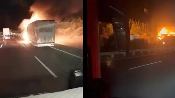 Otobanda tır yangını: Patlama oldu! İşte o anlar...