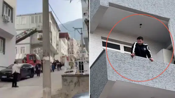 Polise direndi, kendini balkona kilitledi!