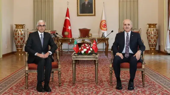 TBMM Başkanı Kurtulmuş, Portekiz Cumhuriyet Meclisi Başkanı Aguiar-Branco ile Meclis'te bir araya geldi