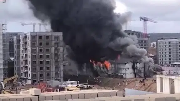 Tuzla'da işçi konteynerinde yangın