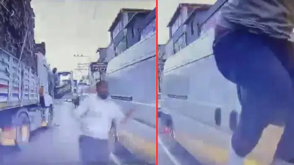 Adana'da trafikte dehşet anları : Bıçakla sürücünün üzerine yürüdü