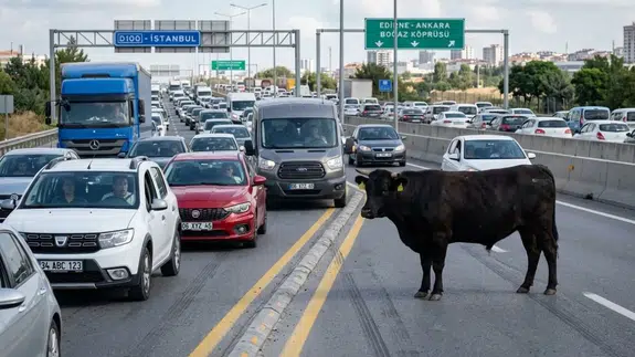 Hatay otobanında kaçan angus trafiği birbirine kattı