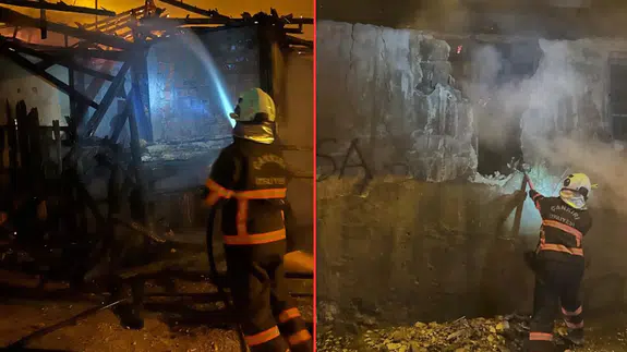Çankırı'da alevlere teslim olan ev kullanılmaz hale geldi