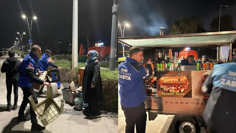 İzmir'de zabıta ekiplerinden seyyar satıcılara denetim
