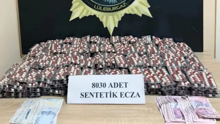 Kırklareli'de uyuşturucu operasyonu : 8 bin hap ele geçirildi