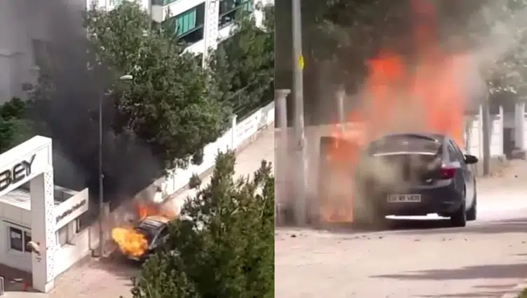 Diyarbakır'da otomobilde yangın çıktı