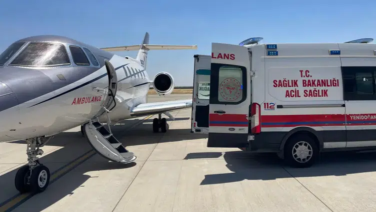 Mardin'de 14 günlük bebek ambulans uçakla Konya'ya sevk edildi