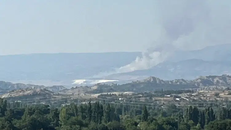 Denizli'de Hierapolis Antik Kenti yakınlarında yangın