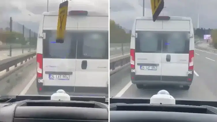İstanbul Haliç'te Ambulansa Yol Vermeyen Servis Aracına Tepki