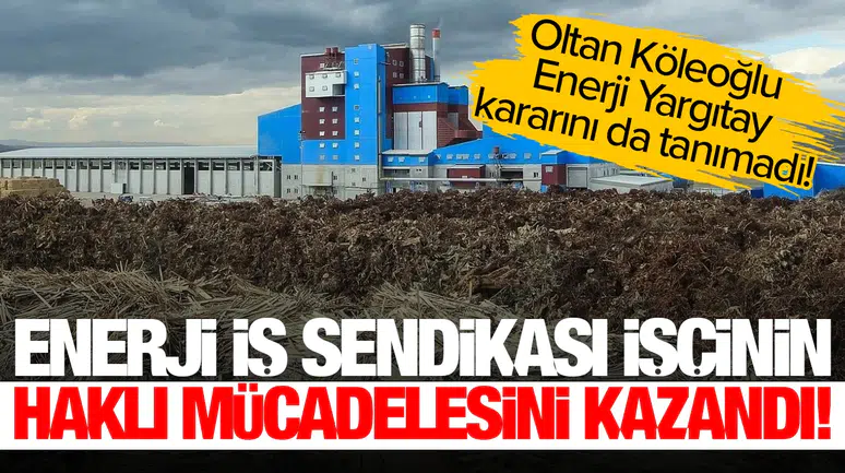 Enerji İş Sendikası işçinin haklı mücadelesini kazandı: Oltan Köleoğlu Enerji Yargıtay kararını da tanımadı!