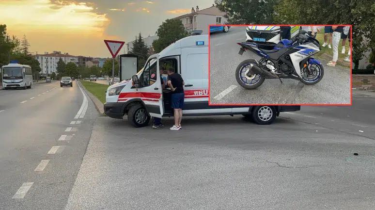 Edirne'de feci kaza: Motosiklet ile otomobil çarpıştı! 3 kişi yaralandı